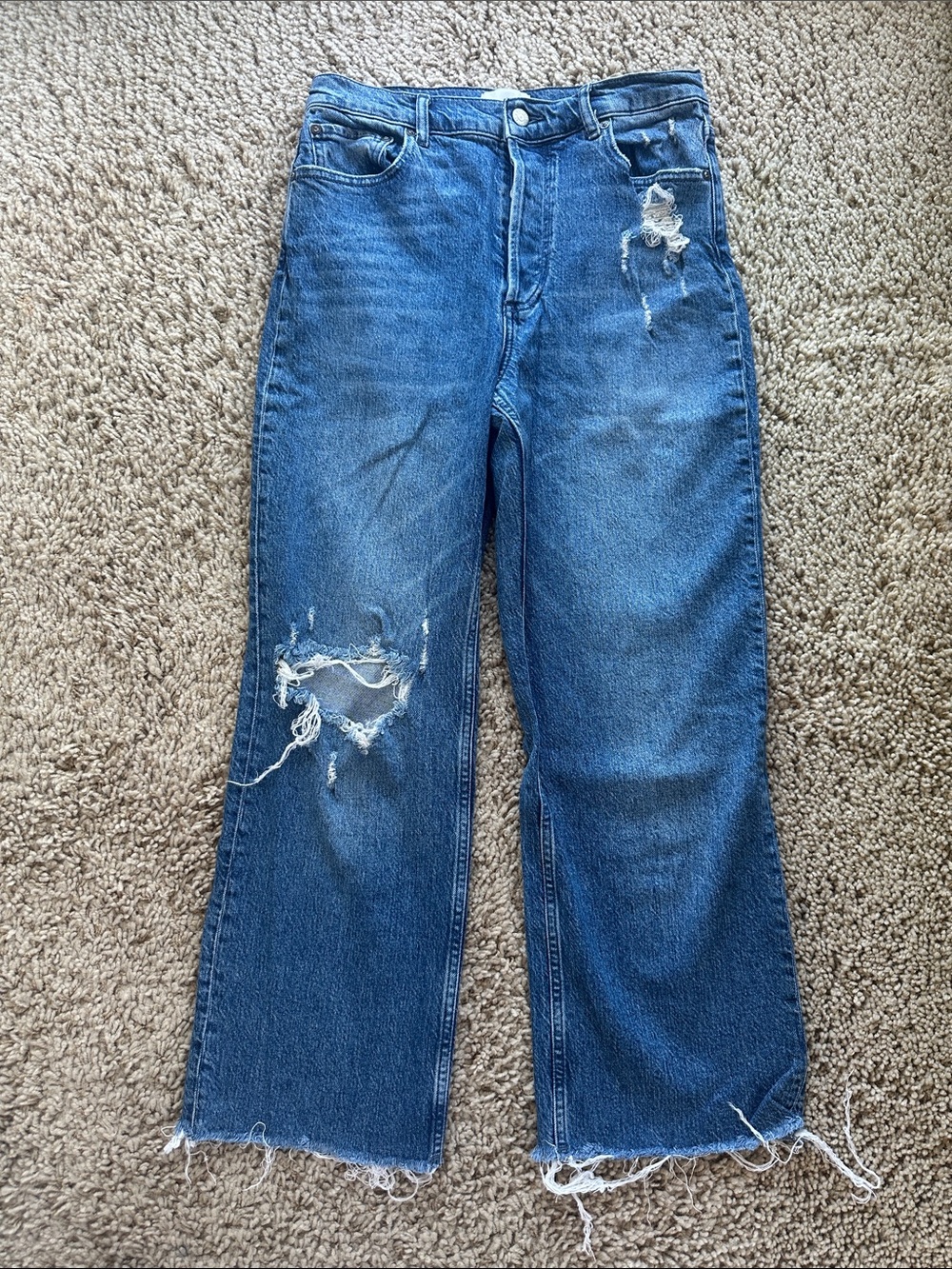Boyish Distressed High-Rise Straight Leg Jeans